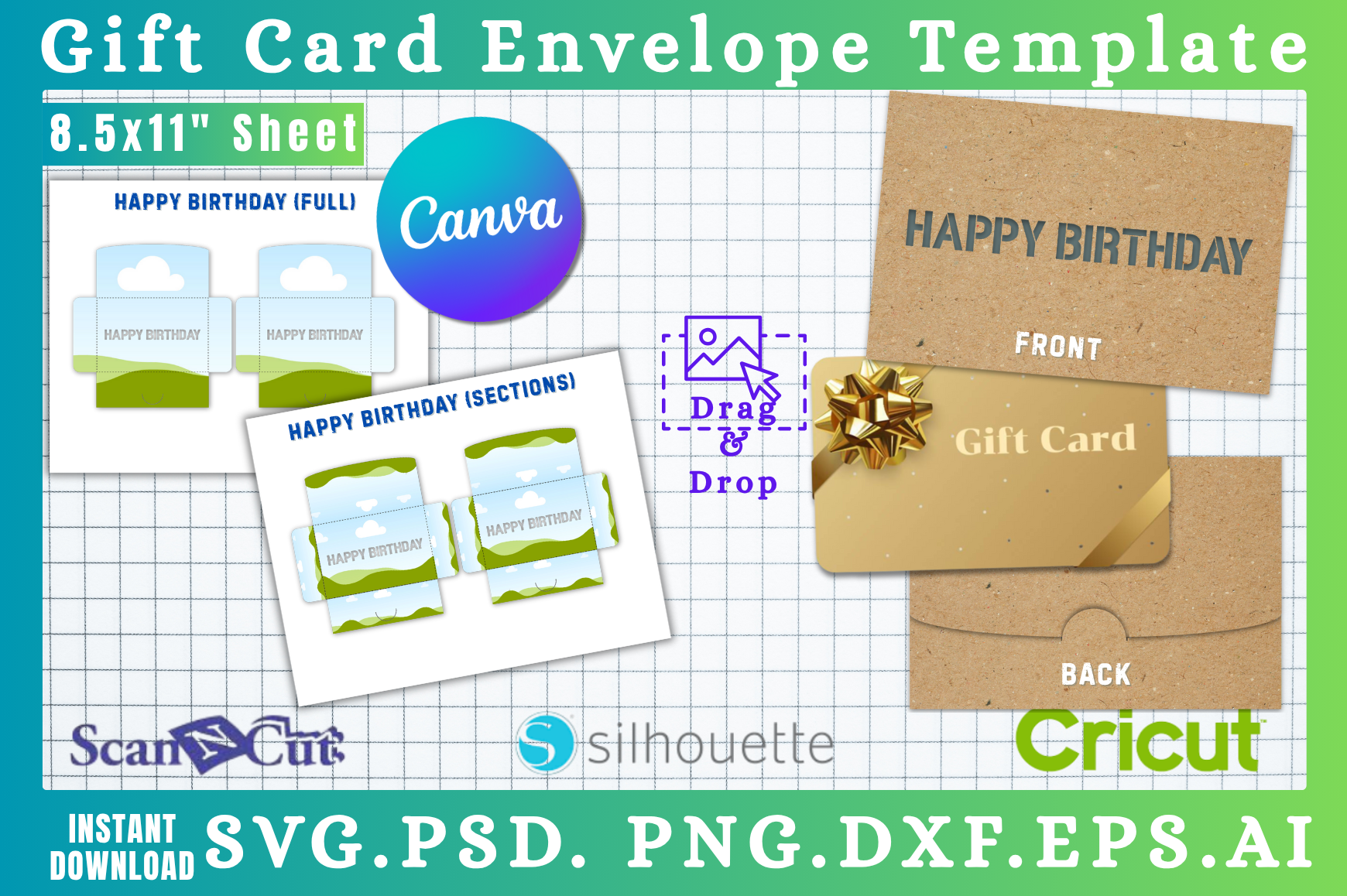 Happy Birthday Gift Card Holder Template