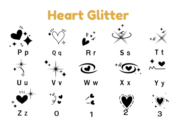 Heart Glitter Font - Preview 6