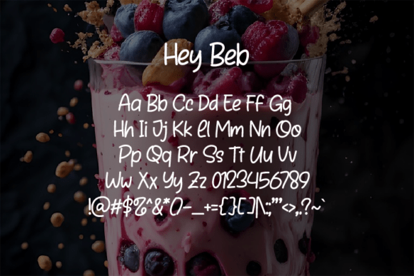 Hey Beb Font PNG with transparent background - Preview 1