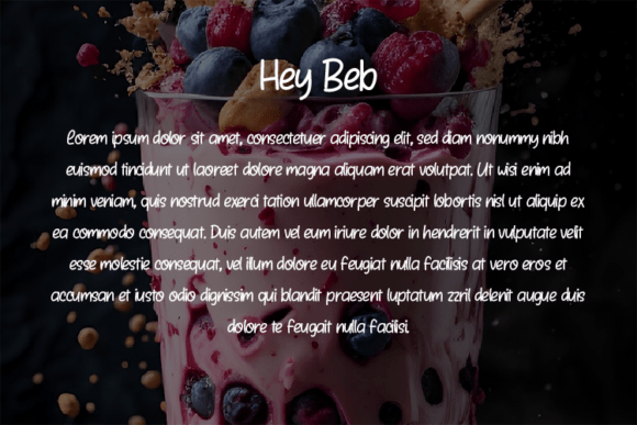 Hey Beb Font PNG with transparent background - Preview 2