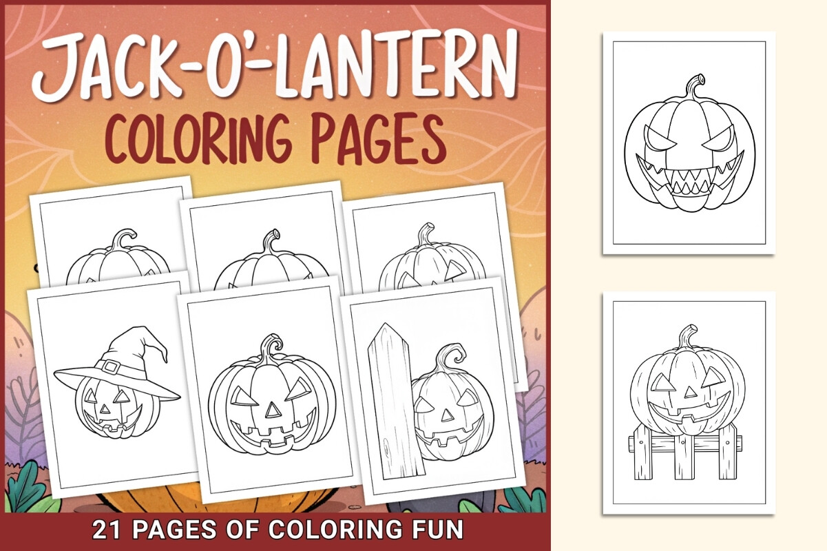 Jack-o'-lantern Coloring Pages for Kids