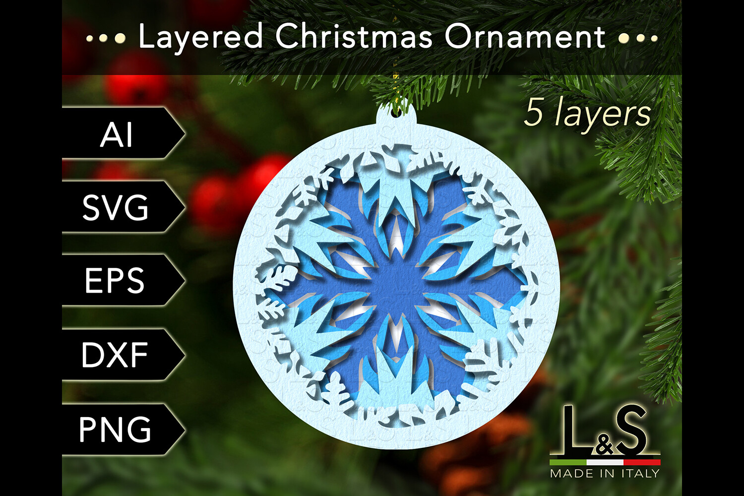 Layered Snowflake Ornament · Creative Fabrica
