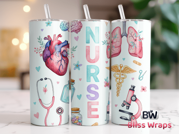 Pastel Nurse 20ozTumbler Wrap