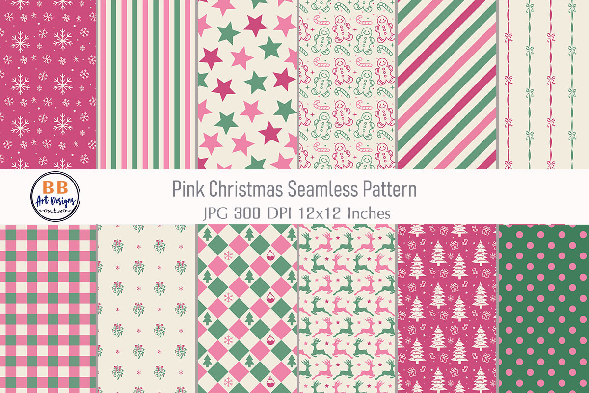 Pink Christmas Pattern Christmas Paper