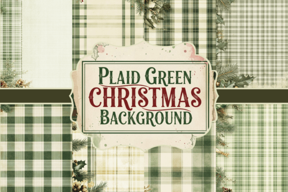 Plaid Green Christmas Background