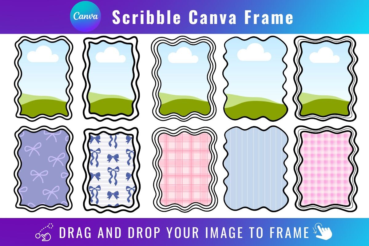 Scribble Canva Frame Bundle Design