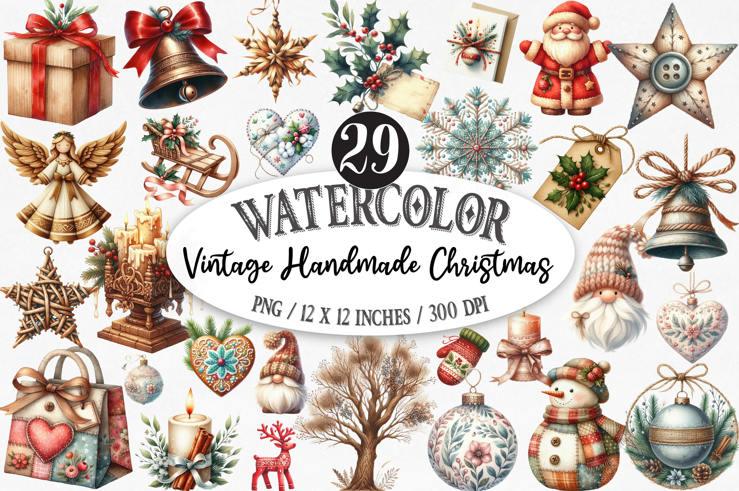 Vintage Handmade Christmas Cliparts - photo 1