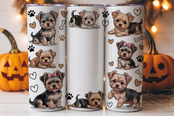 yorkie love 20oz tumbler wrap svg for cricut vinyl dog mom gift