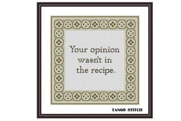 Your Opinion Funny Cross Stitch Pattern