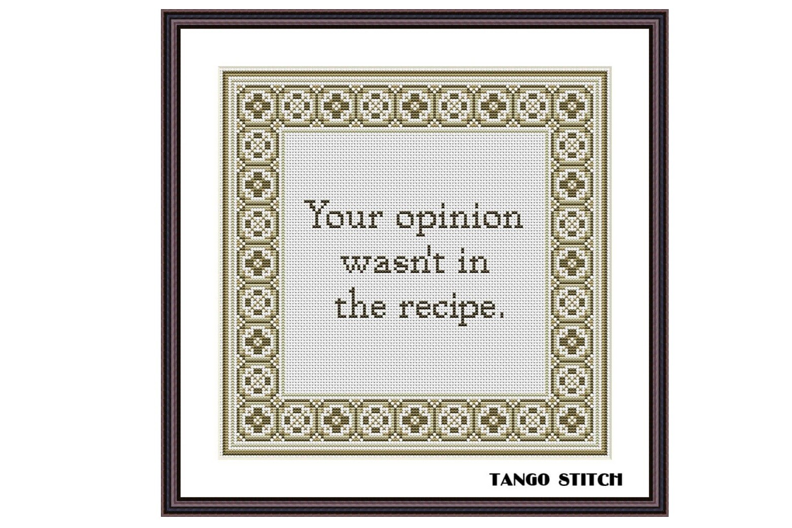 Your Opinion Funny Cross Stitch Pattern
