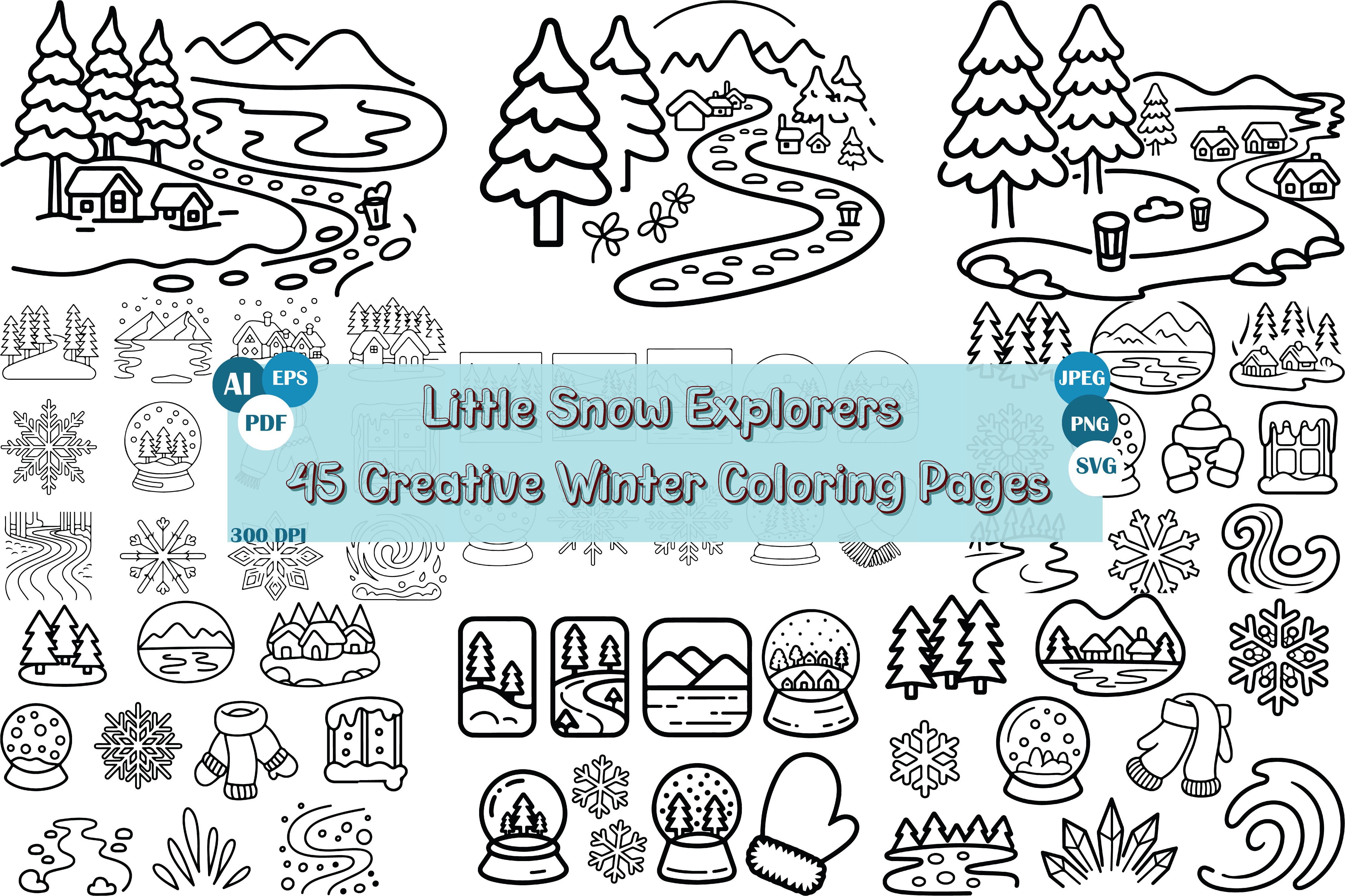 45 Little Snow Explorers Coloring Pages