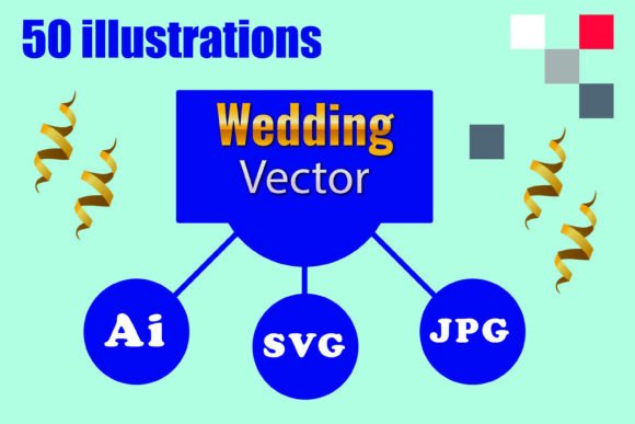 50 - Wedding Illustrations Pack Afbeelding Afdrukbare Illustraties Door asim IT solution