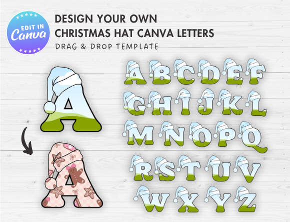 Christmas Hat Canva Letters