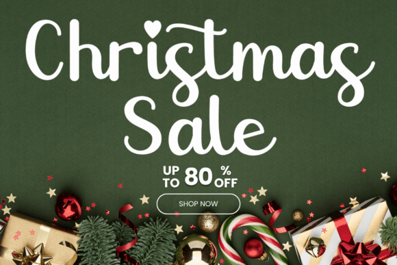 Christmas Heartscript Font PNG with transparent background - Preview 1