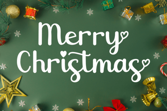 Christmas Heartscript Font PNG with transparent background - Preview 3