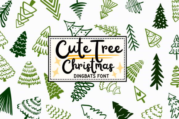 Preview of Cute Tree Christmas dingbat font