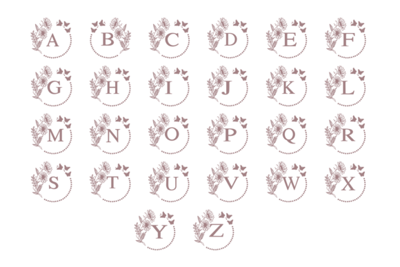 Daisy Frame Font PNG with transparent background - Preview 2