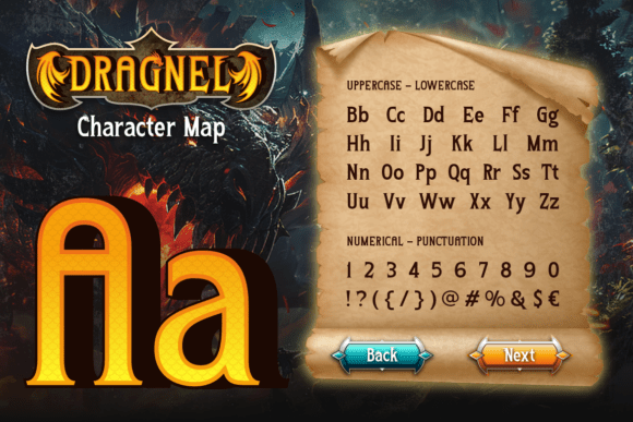 Dragnel Font PNG with transparent background - Preview 1