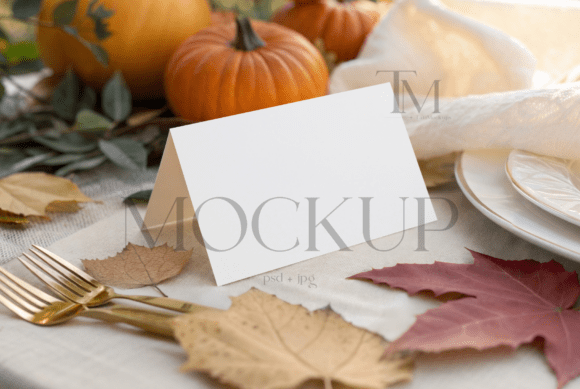 Fall Place Card Mockup PSD