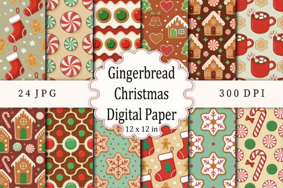 Gingerbread Christmas Digital Paper