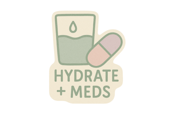 Hydrate and Meds ADHD Reminder Sticker