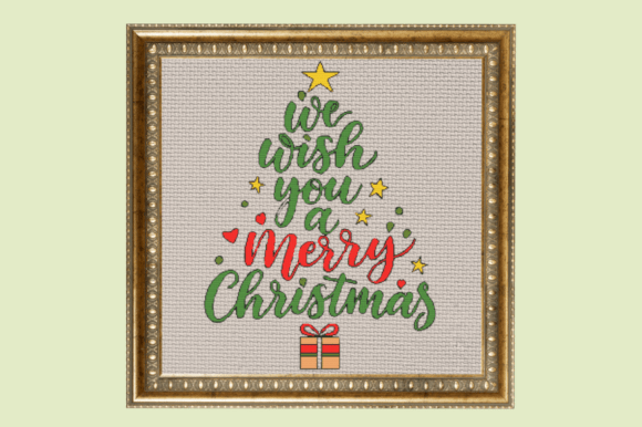Merry Christmas Tree Cross Stitch