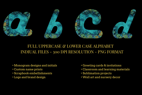 Ocean Stone Script Alphabet Font PNG with transparent background - Preview 1
