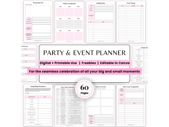 Party & Event Planner: 60+ Printable