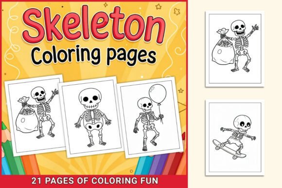 Skeleton Coloring Pages for Kids
