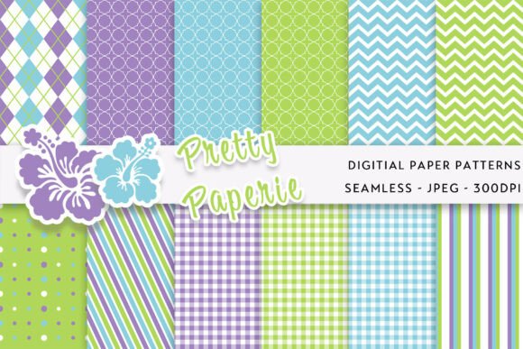 Blue, Purple and Green Patterns