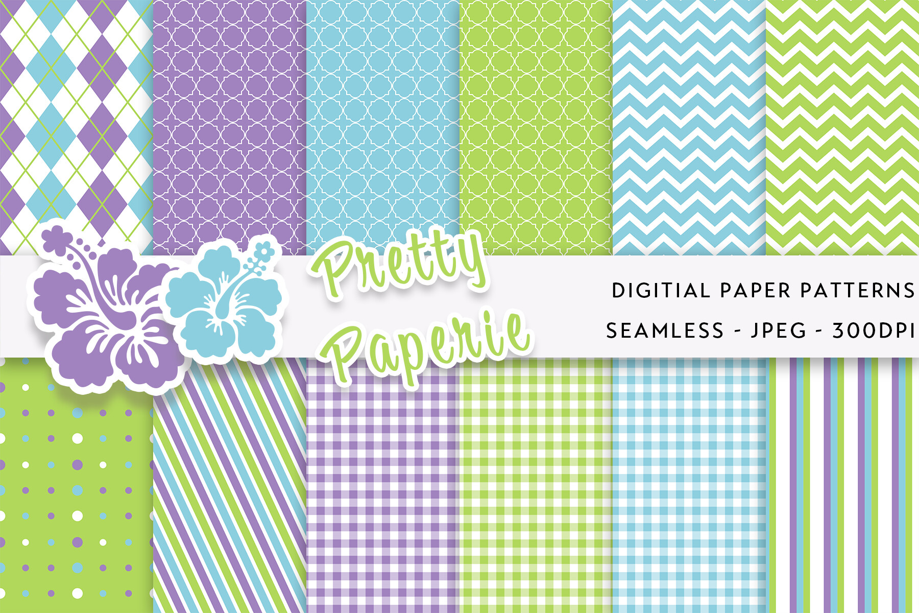Blue, Purple and Green Patterns