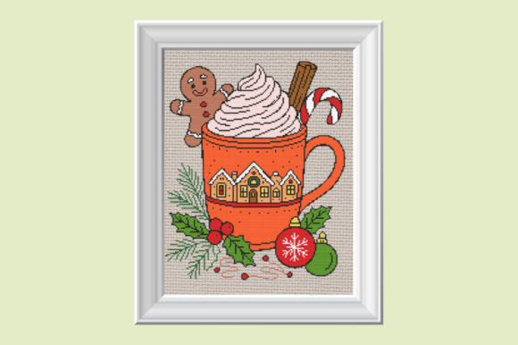 Christmas Hot Cocoa Mug with Gingerbread