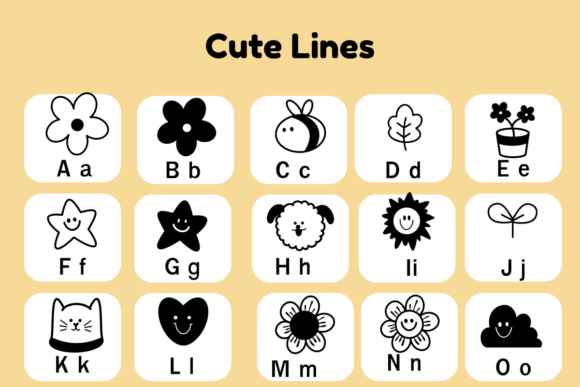 Cute Lines Font - Preview 4