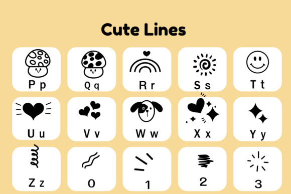 Cute Lines Font - Preview 5
