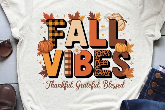 Fall Vibes — Thankful Grateful Blessed PNG