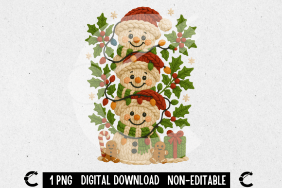 Faux Yarn Christmas Snowman Crochet
