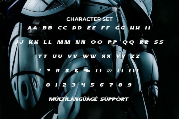 Robot Drift Font PNG with transparent background - Preview 2