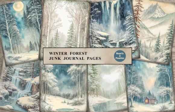 Winter Forest Junk Journal Pages