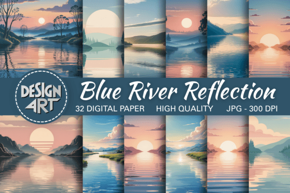 Preview of Blue River Reflection Backdrop digital backdrop
