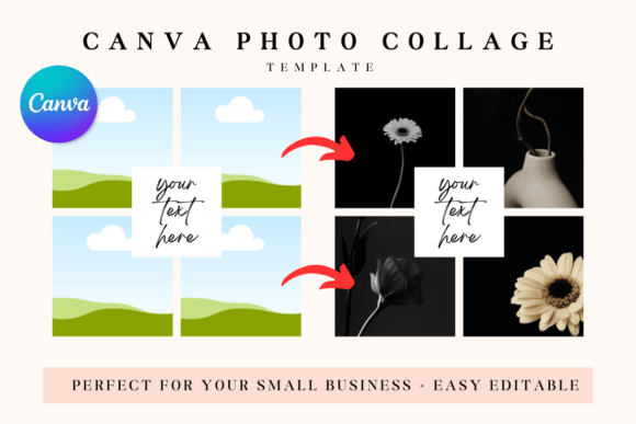Canva photo collage frame template for creative content layouts