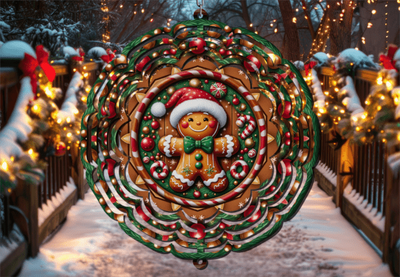 Christmas Gingerbread Decor Wind Spinner Graphics