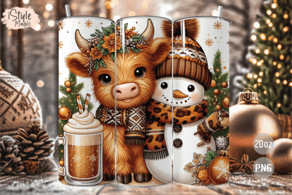 Christmas Highalnd Cow Snowman Wrap