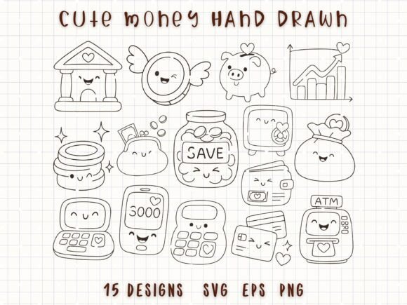 Cute Money Hand Drawn Finance SVG
