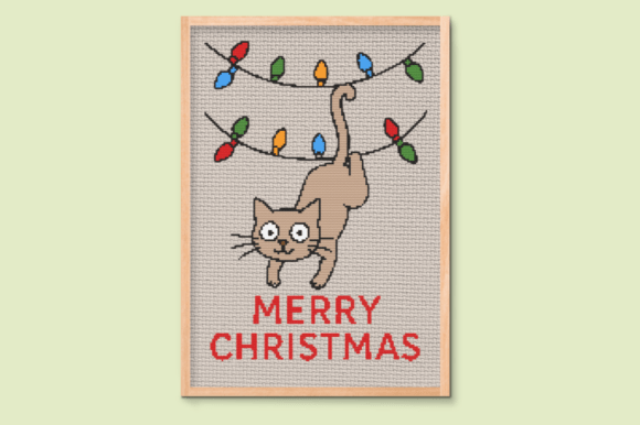 Merry Cat-mas Cross Stitch Pattern