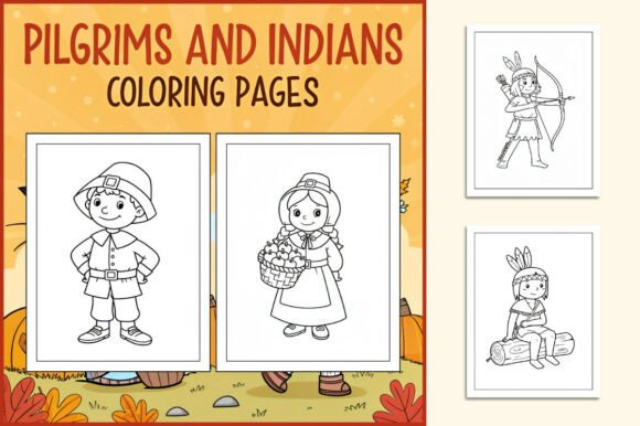Pilgrims and Indians Coloring Pages