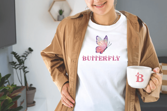Polka Butterfly Font PNG with transparent background - Preview 2