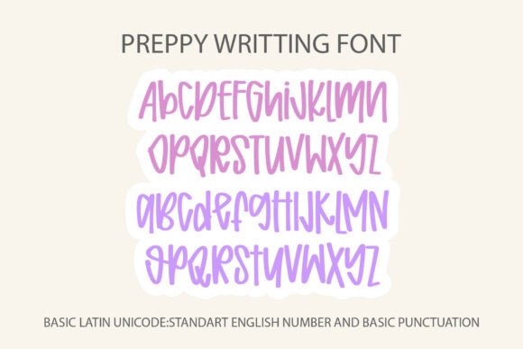 Preppy Writing Font PNG with transparent background - Preview 1