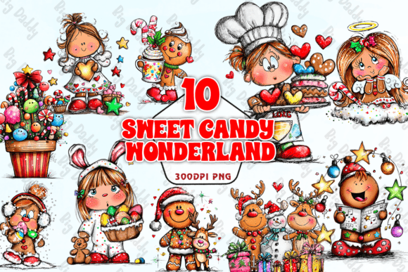 Sweet Candy Wonderland PNG Gráfico Ilustraciones Imprimibles Por Big Daddy