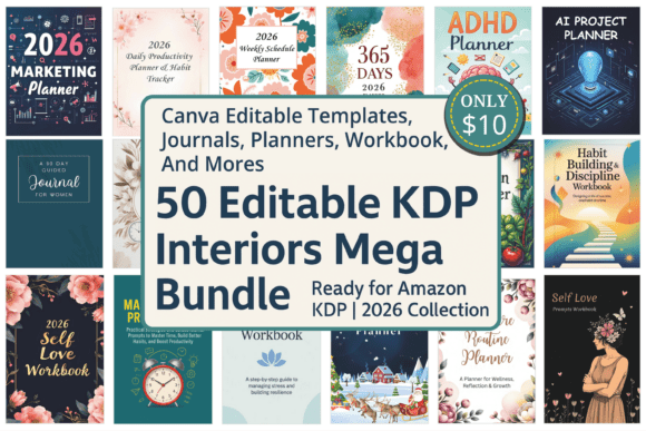 50 Editable KDP Interiors Mega Bundle Graphic KDP Interiors By Interior Creative