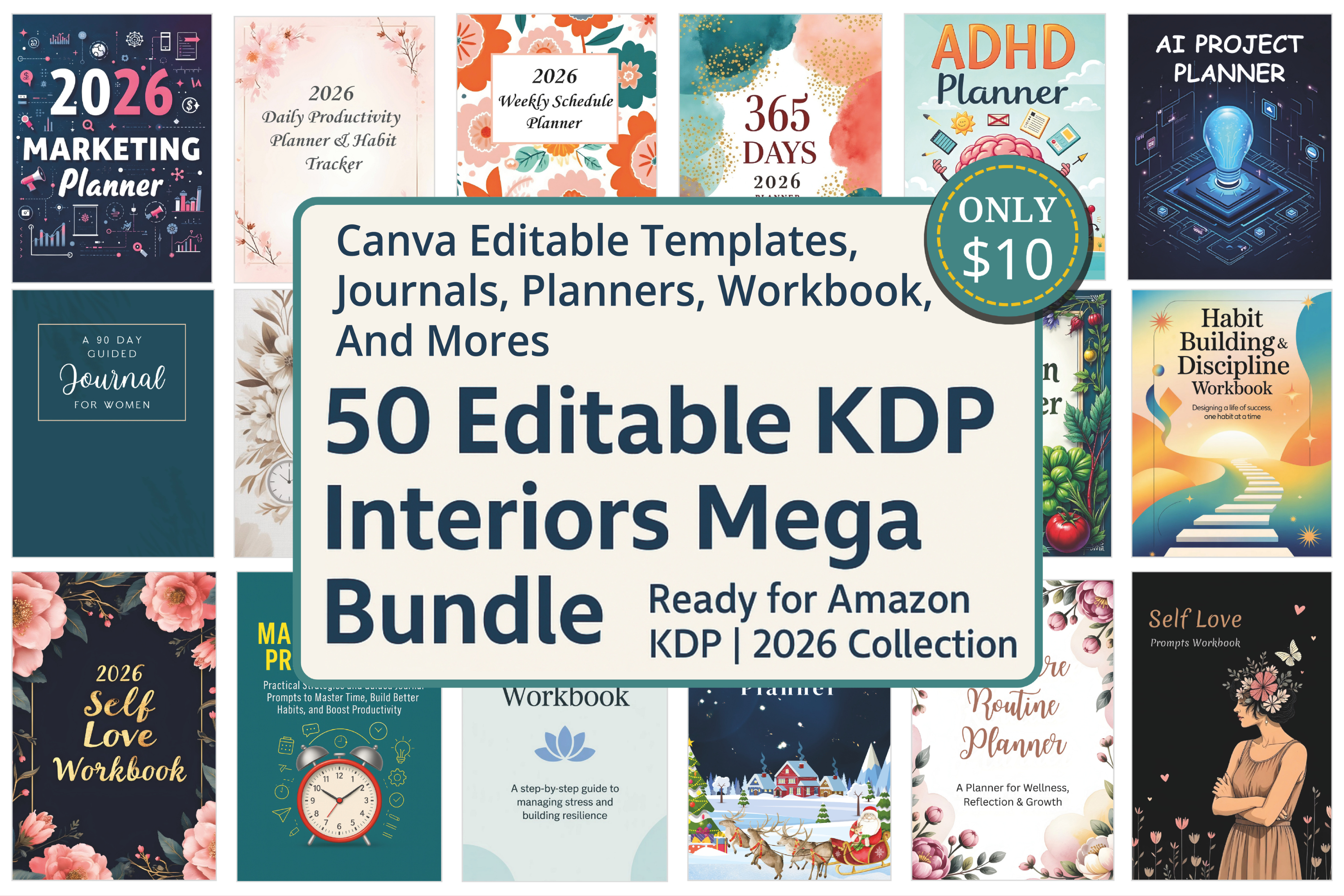 50 Editable KDP Interiors Mega Bundle Graphic by Interior Creative ...